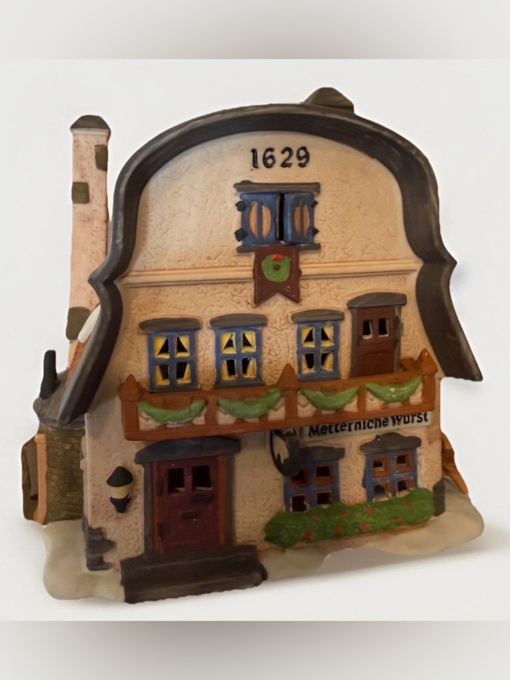 Department 56 Retired Alpine Villages  ‘Matterniche Wurst” W/ Replacement Bulbs